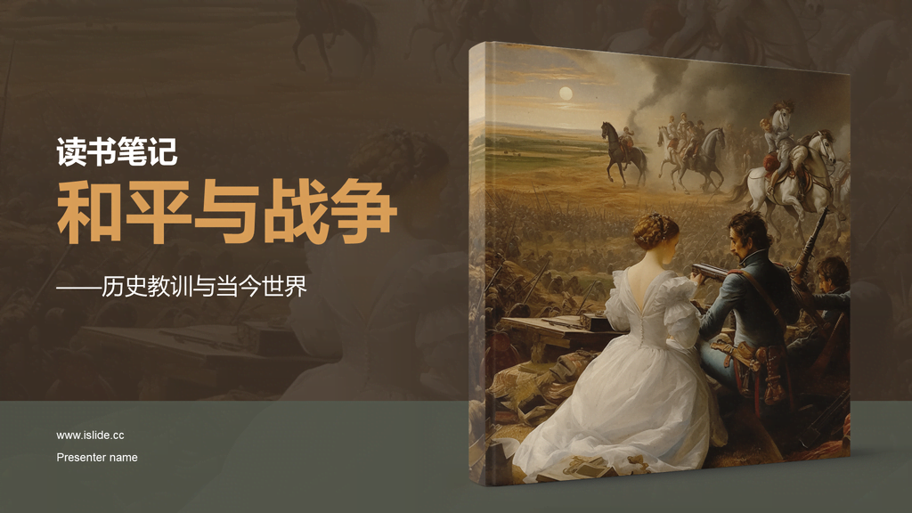 黄色复古读书笔记和平与战争培训课件PPT模板