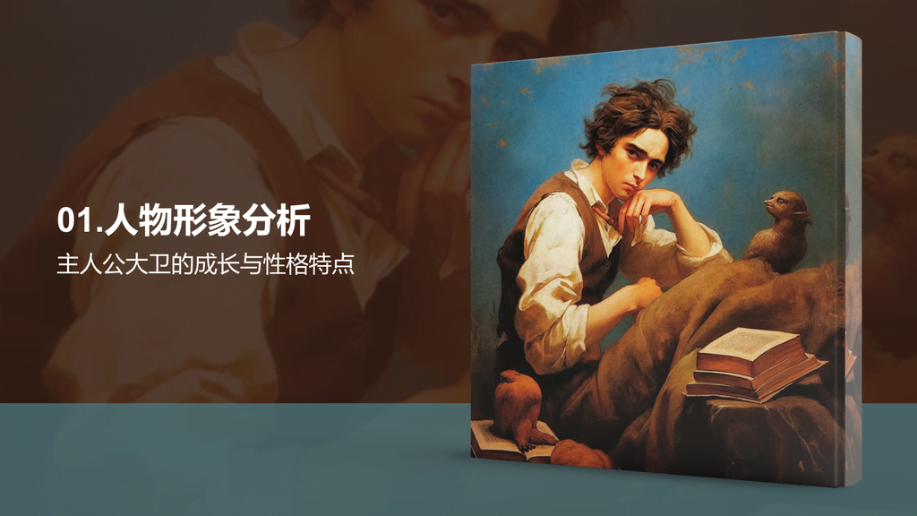 黄色复古读书笔记大卫.科波菲尔培训课件PPT模板