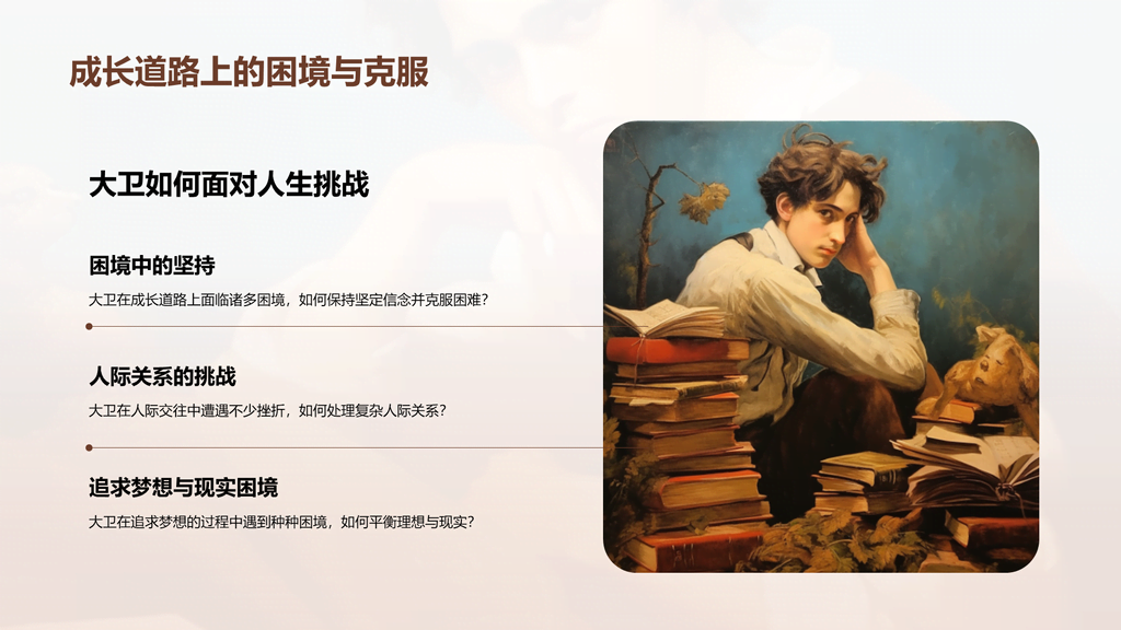 黄色复古读书笔记大卫.科波菲尔培训课件PPT模板