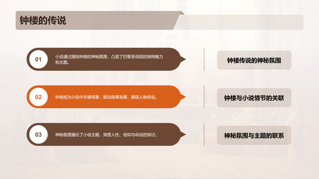 橙色复古读书笔记巴黎圣母院培训课件PPT模板