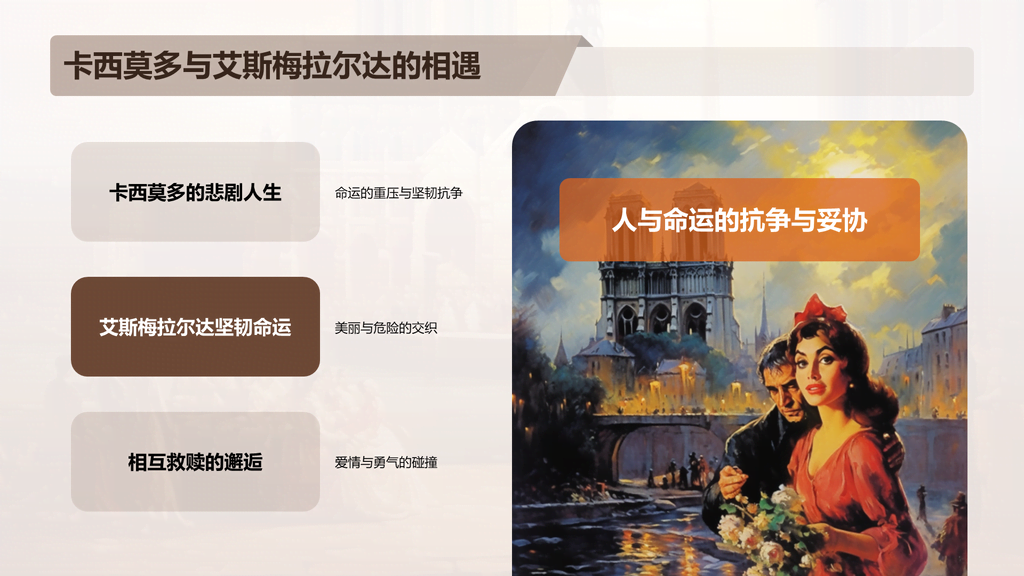 橙色复古读书笔记巴黎圣母院培训课件PPT模板