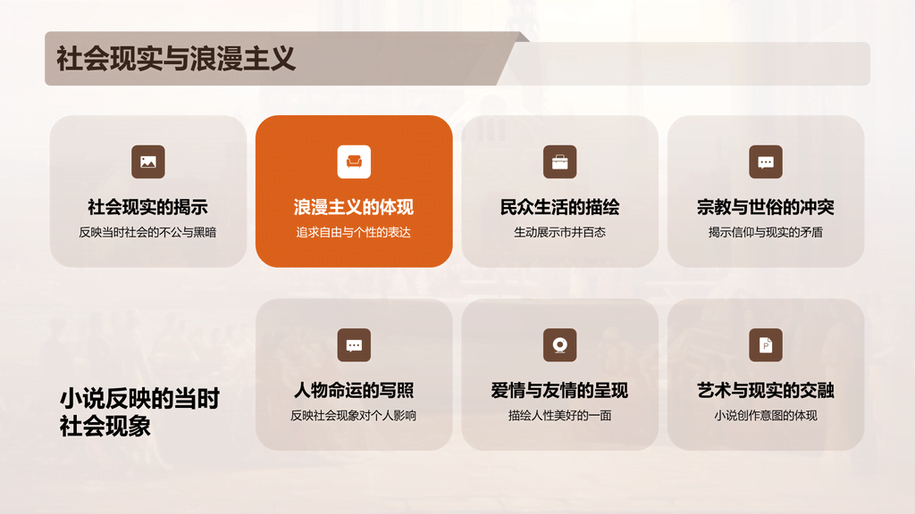 橙色复古读书笔记巴黎圣母院培训课件PPT模板