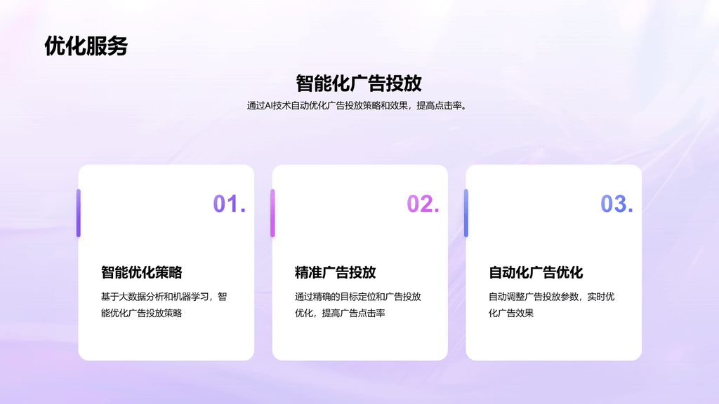 紫色创意酷炫广告投放年终总结PPT模板