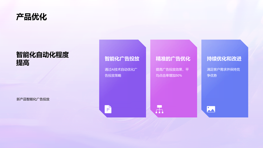 紫色创意酷炫广告投放年终总结PPT模板