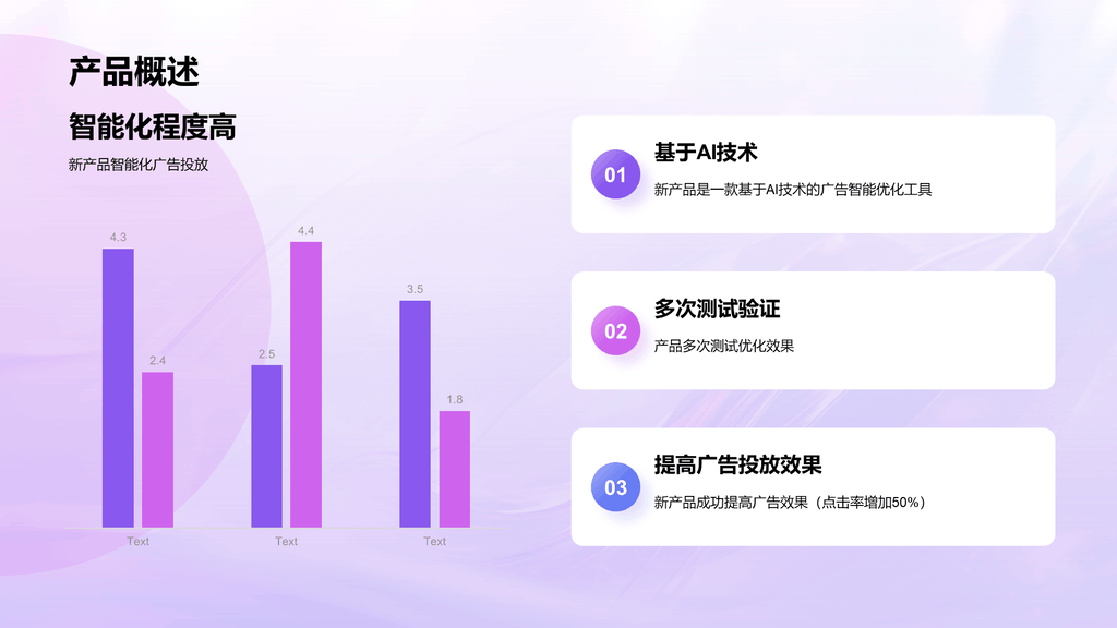 紫色创意酷炫广告投放年终总结PPT模板
