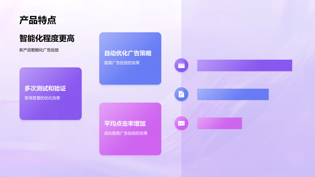 紫色创意酷炫广告投放年终总结PPT模板
