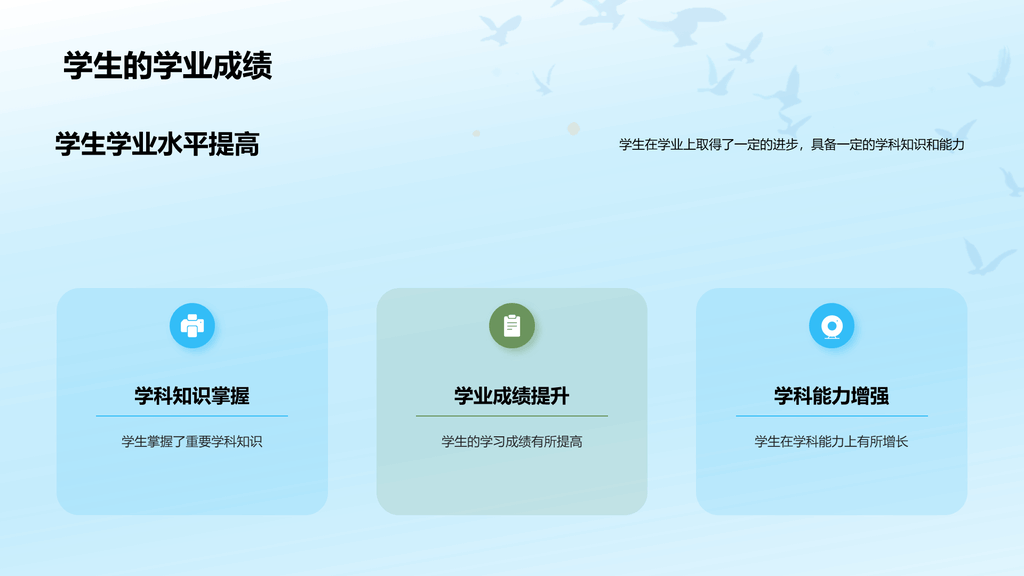 蓝色卡通插画学生成长评估年终总结PPT模板