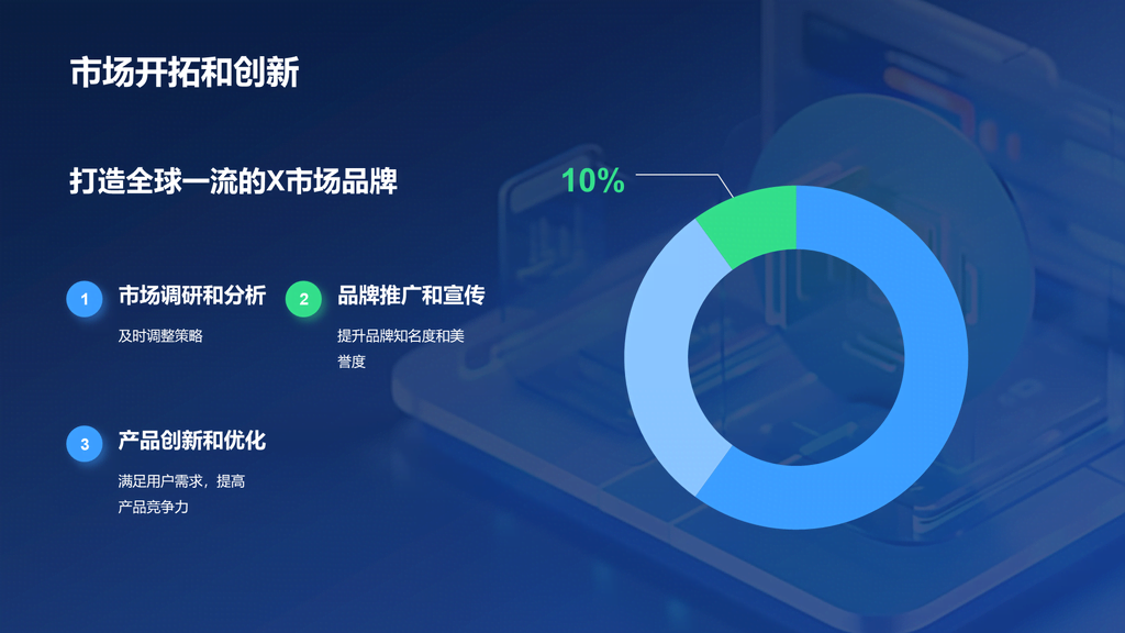 蓝色3D创意IT公司年终总结PPT模板
