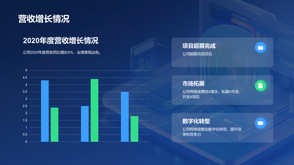 蓝色3D创意IT公司年终总结PPT模板