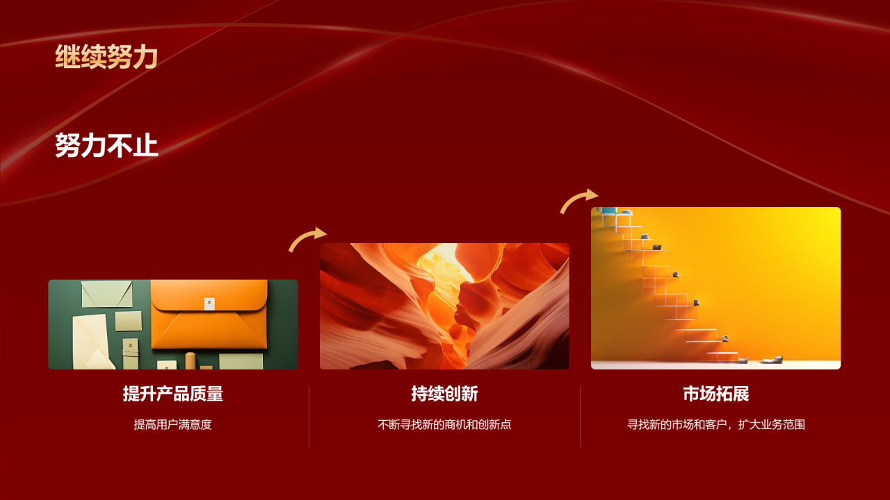 红色奢华企业年会业绩总结与展望PPT模板