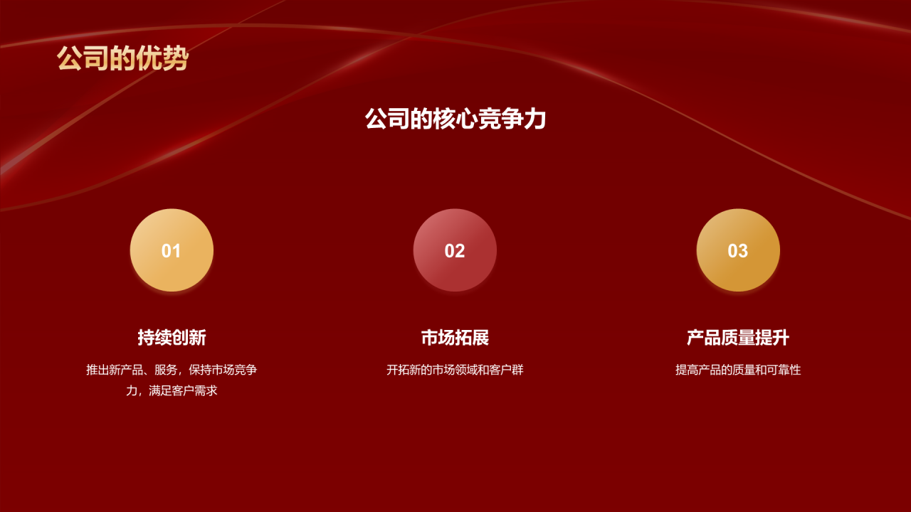 红色奢华企业年会业绩总结与展望PPT模板
