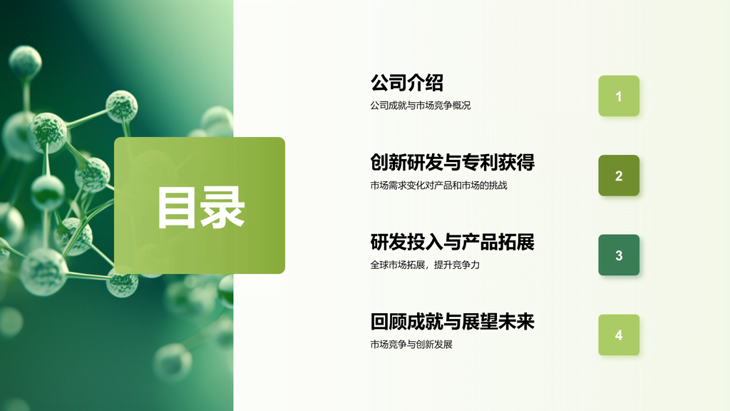 绿色现代生物医疗行业年终总结PPPT模板