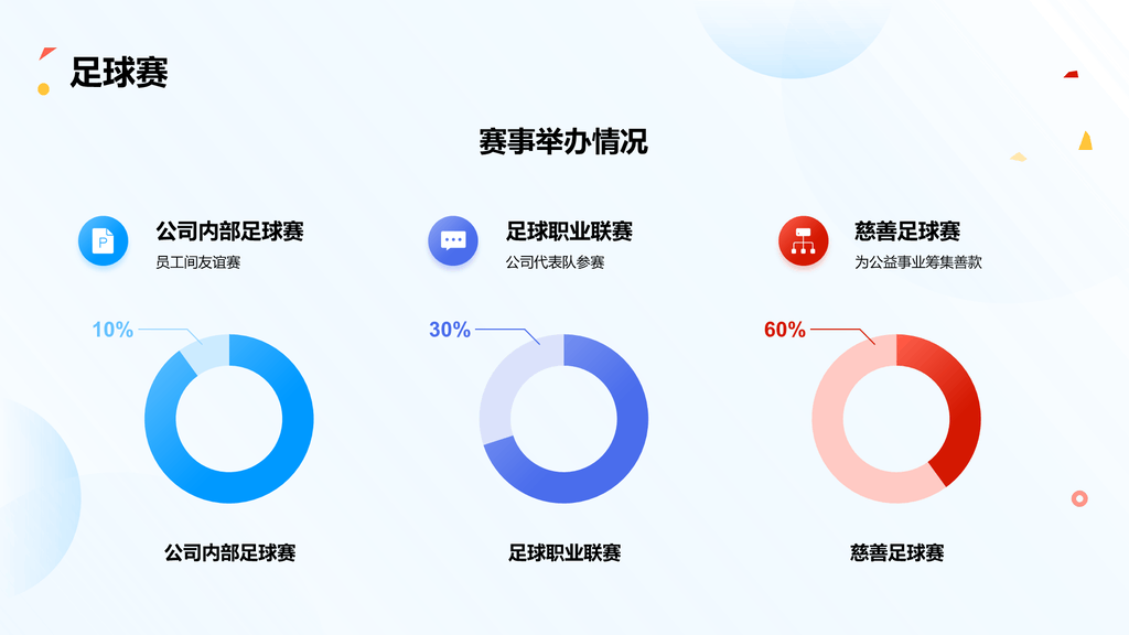 蓝色创意3D体育运动赛事年终总结PPT模板
