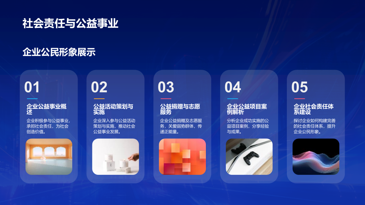 蓝色创意酷炫企业年终年会PPT模板