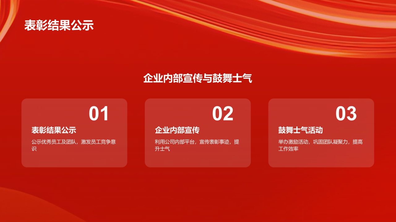 红色创意企业年度员工表彰大会PPT模板
