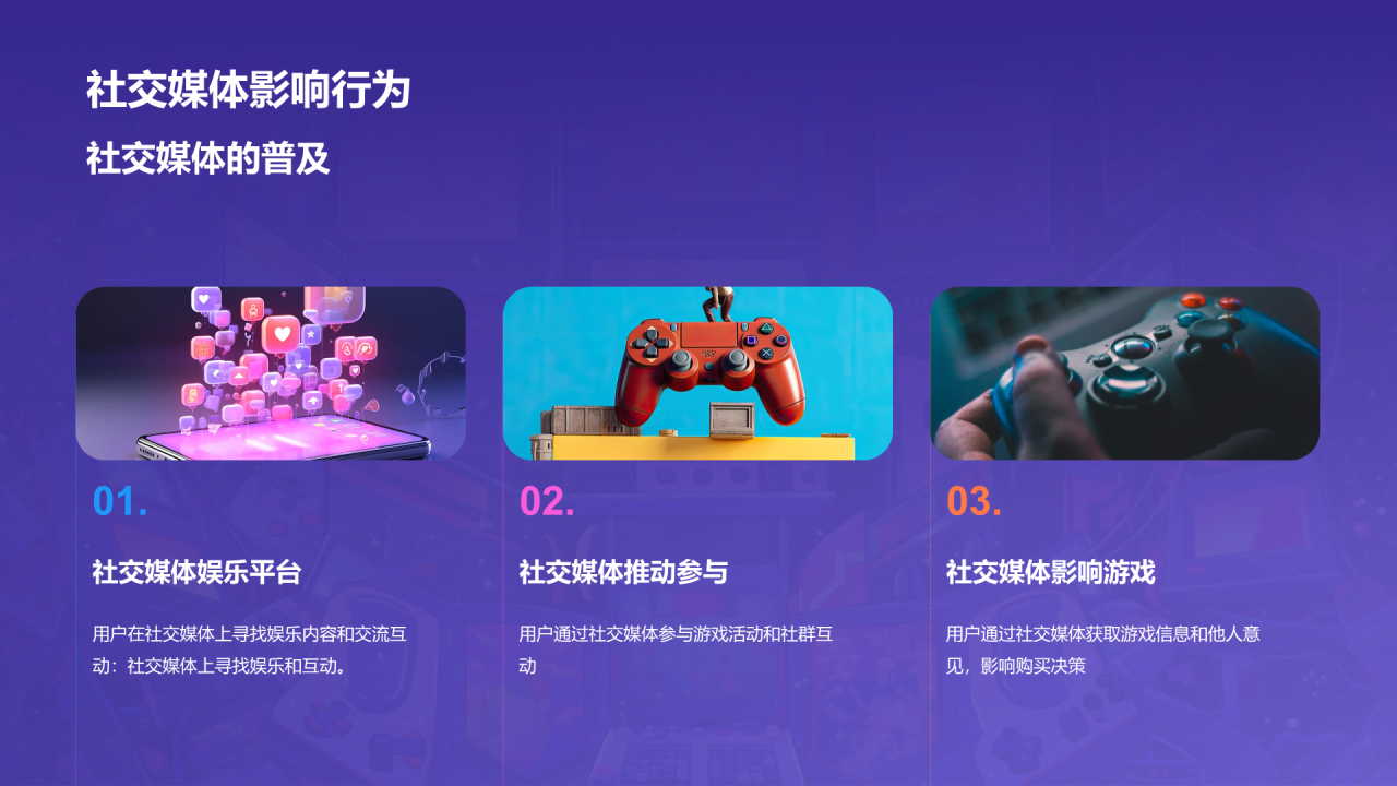 紫色创意插画游戏娱乐行业年终总结PPT模板