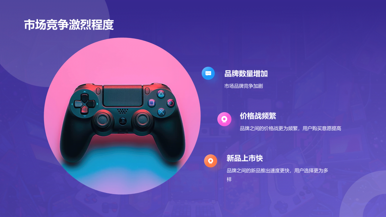 紫色创意插画游戏娱乐行业年终总结PPT模板