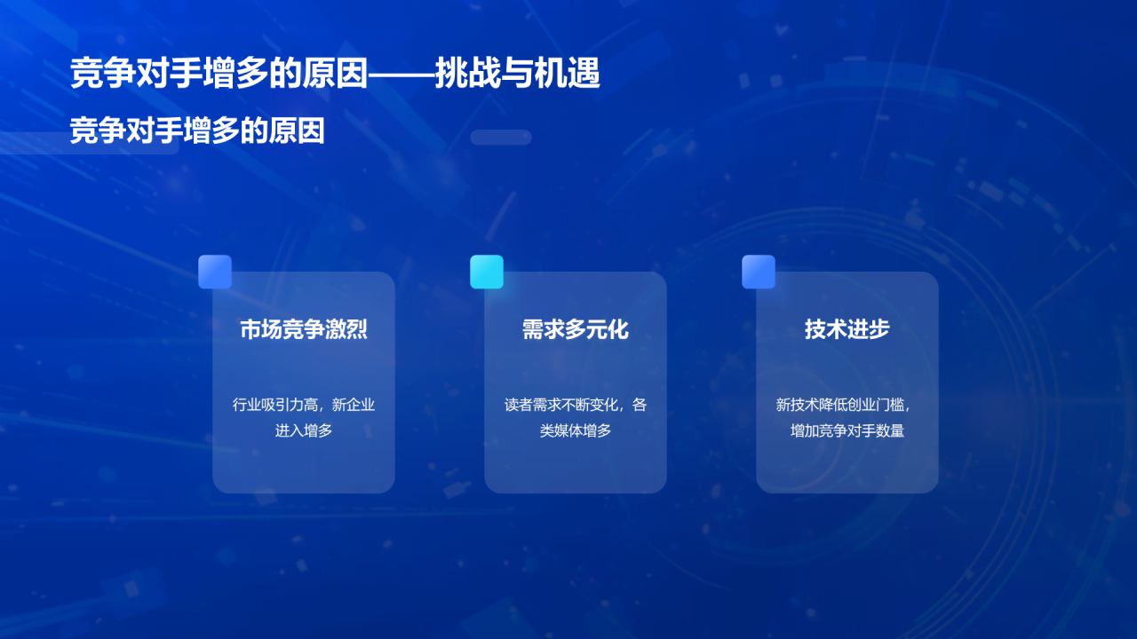 蓝色科技智能媒体年终总结PPT模板