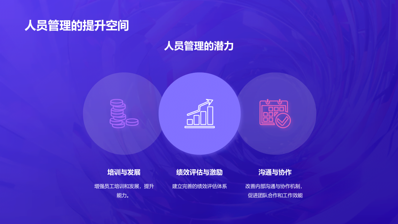 紫色简约扁平年度绩效总结PPT模板
