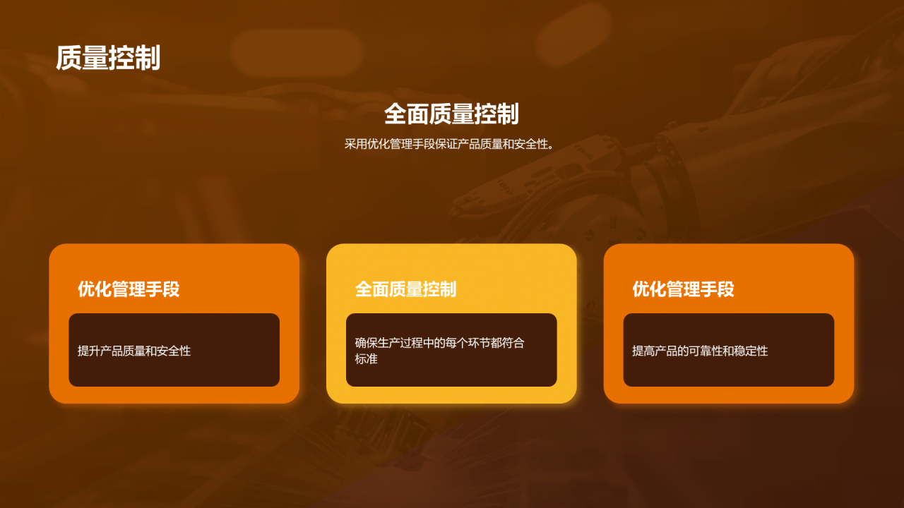 黄色商务现代机械制造年终总结PPT模板