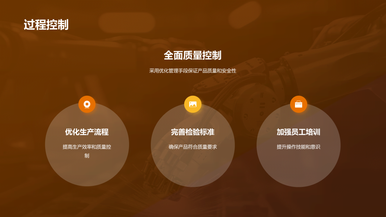 黄色商务现代机械制造年终总结PPT模板
