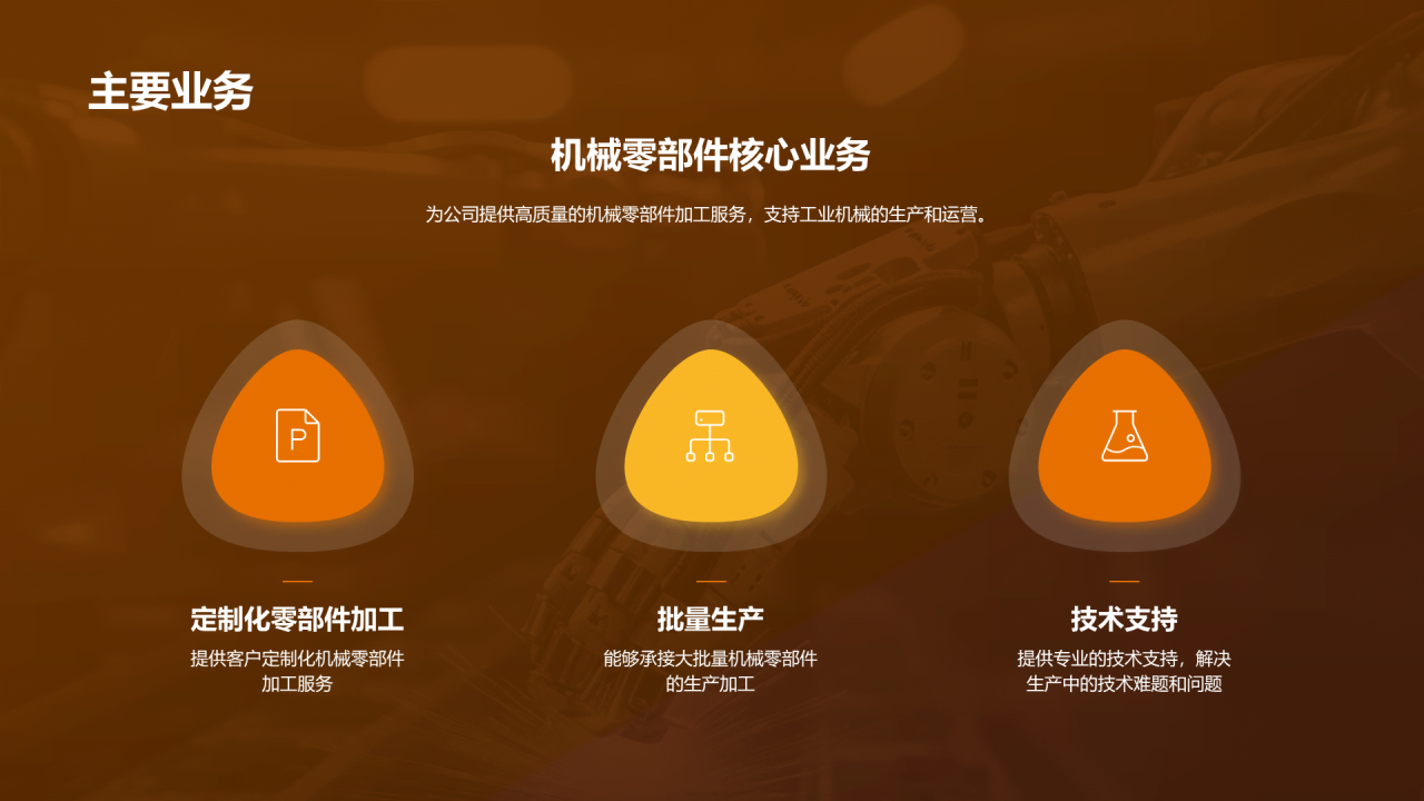 黄色商务现代机械制造年终总结PPT模板