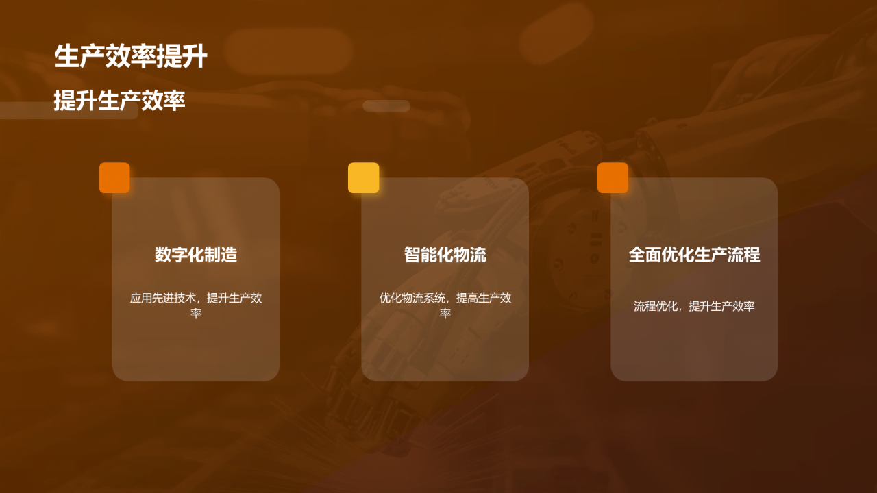 黄色商务现代机械制造年终总结PPT模板