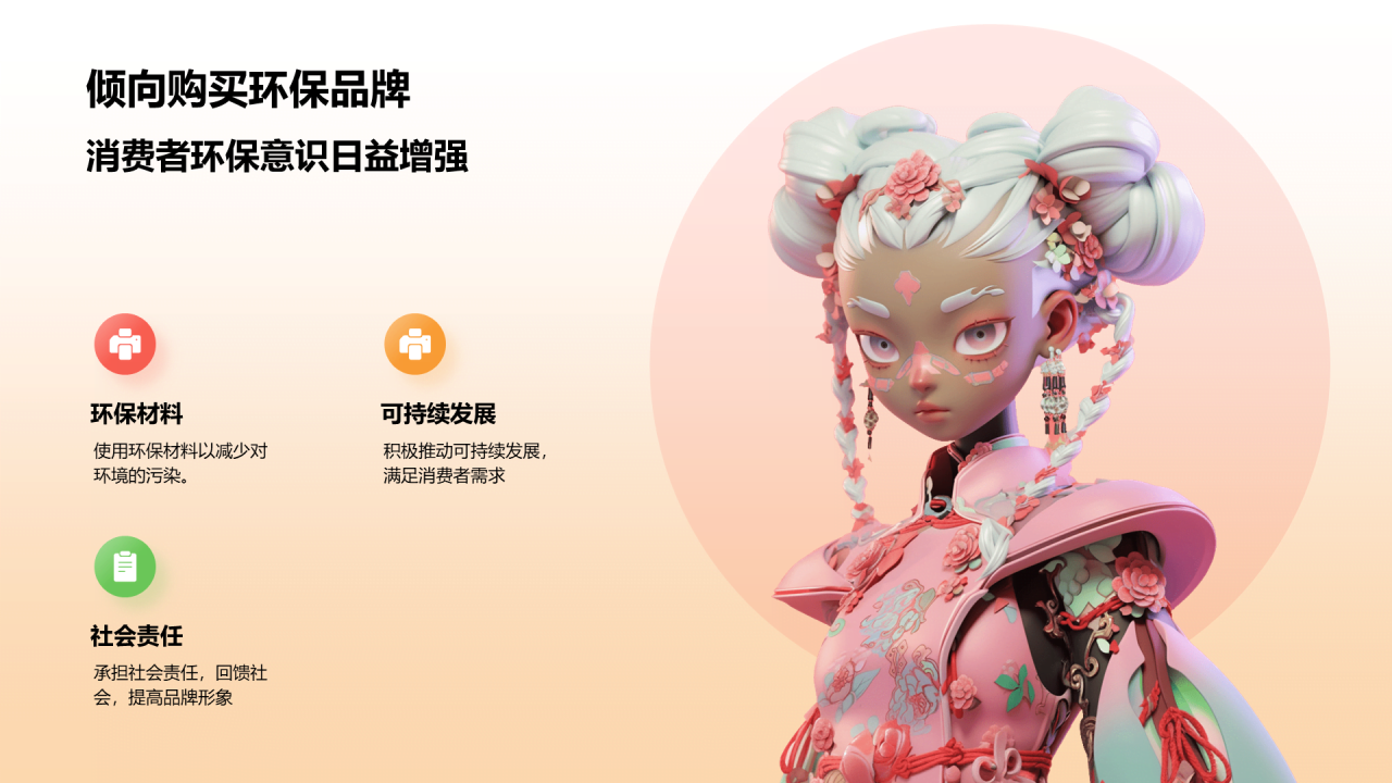 橙色创意酷炫3D服装时尚年终总结PPT模板