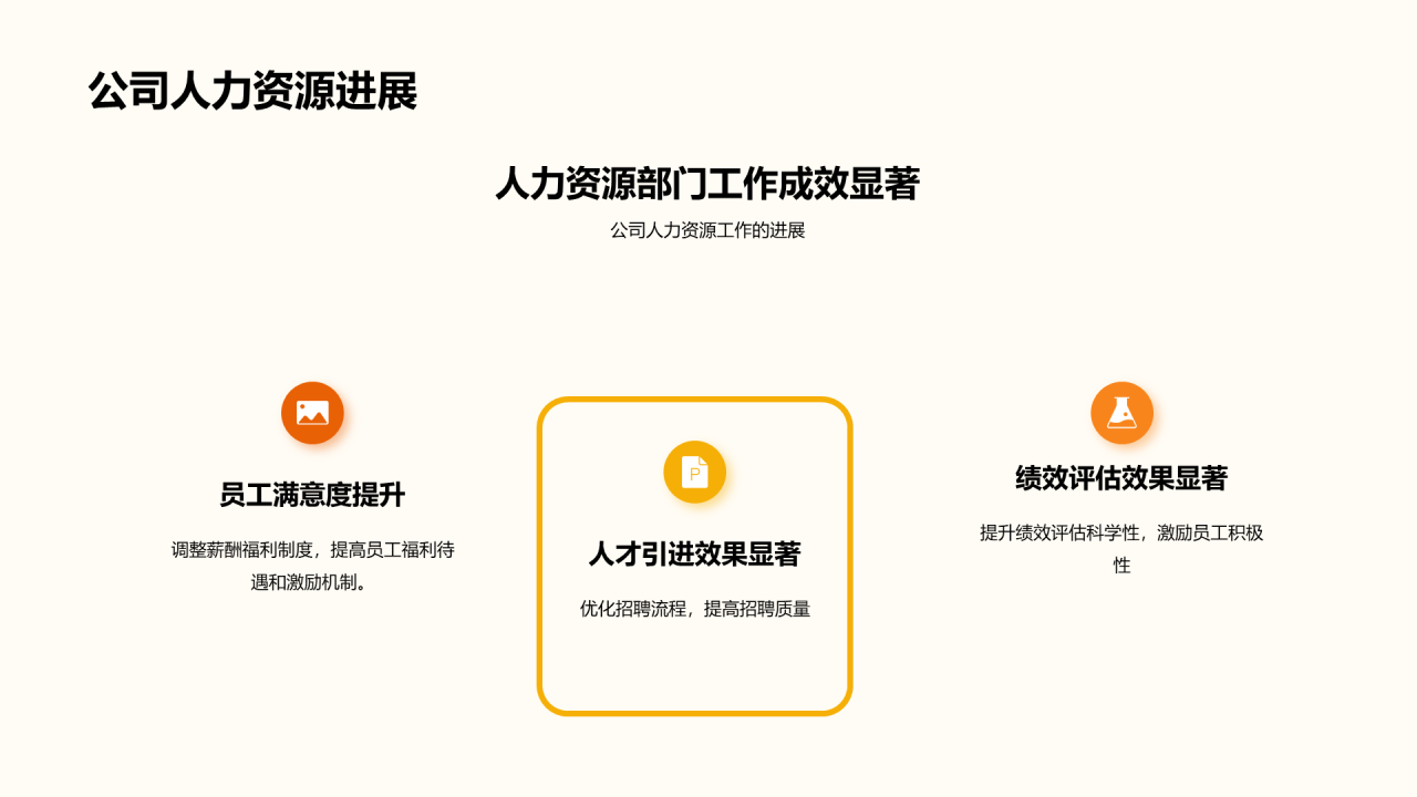 橙色插画人力资源行政年终总结PPT模板