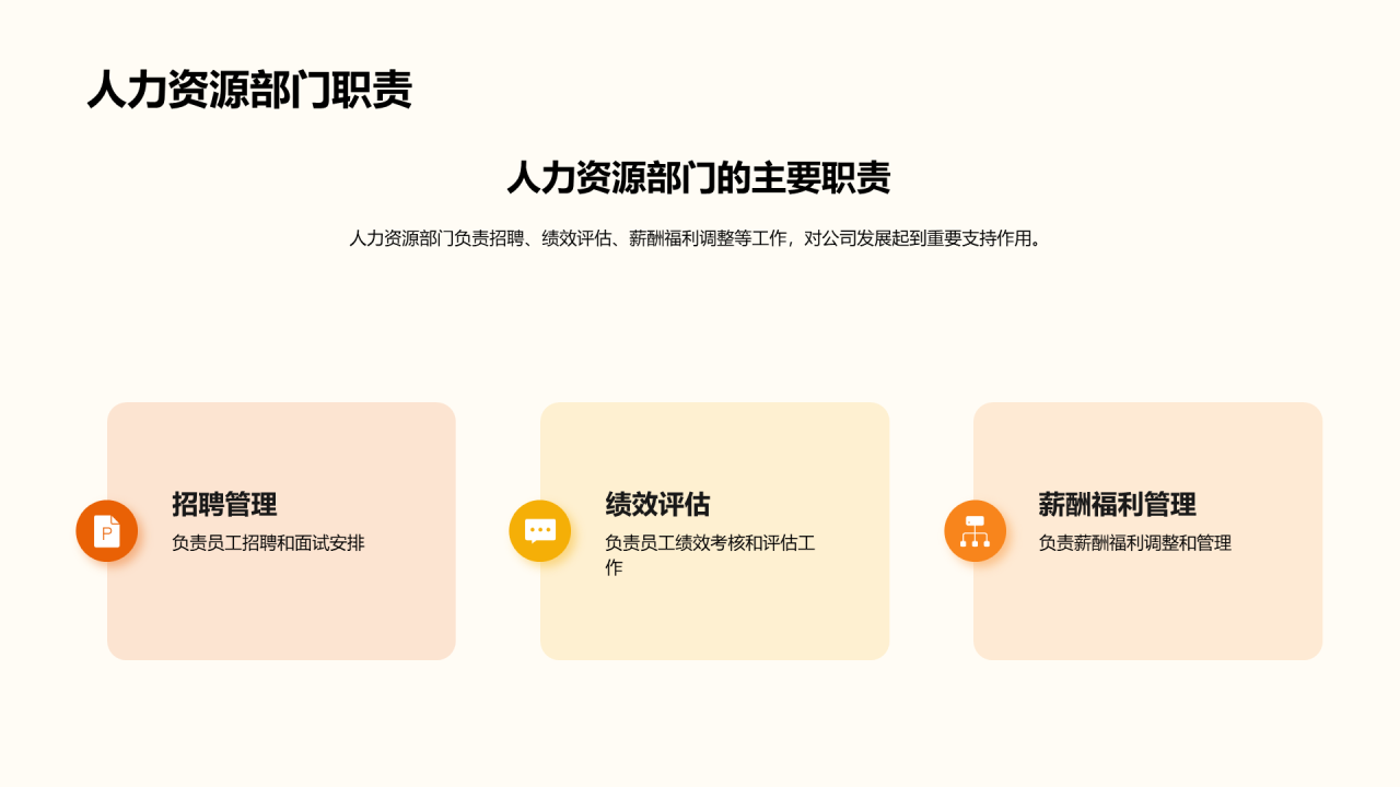 橙色插画人力资源行政年终总结PPT模板