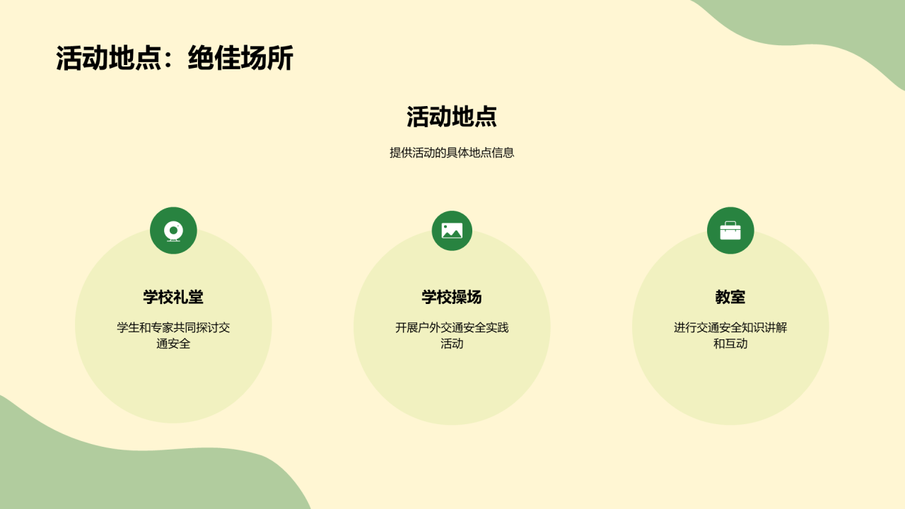 绿色插画儿童交通安全教育PPT模板