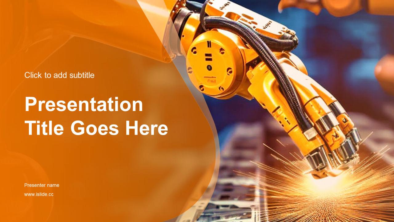 黄色商务现代机械制造年终总结PPT主题