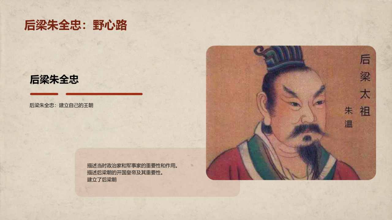 黄色古风教育培训五代十国风云录PPT模板