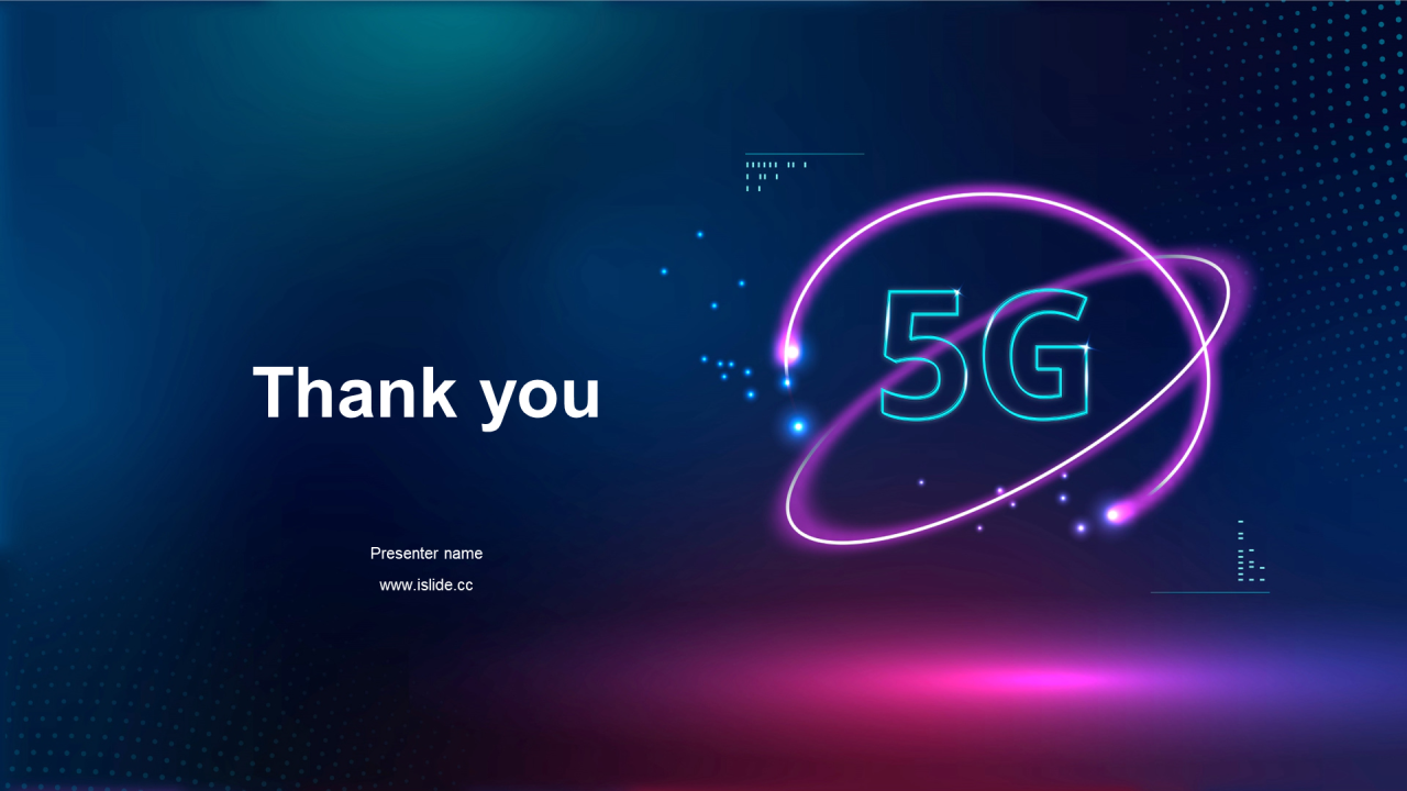 蓝色科技智能5G通讯互联网发布会PPT模板