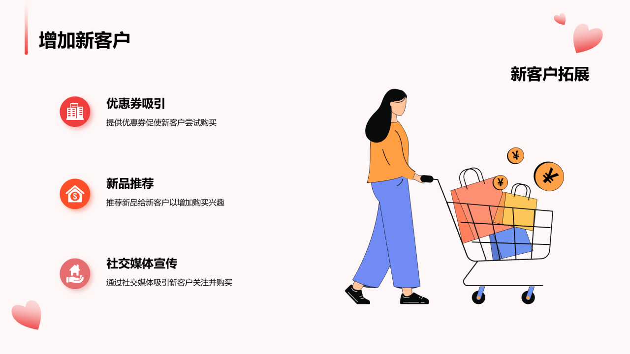 红色卡通双十二销售提升战略PPT模板