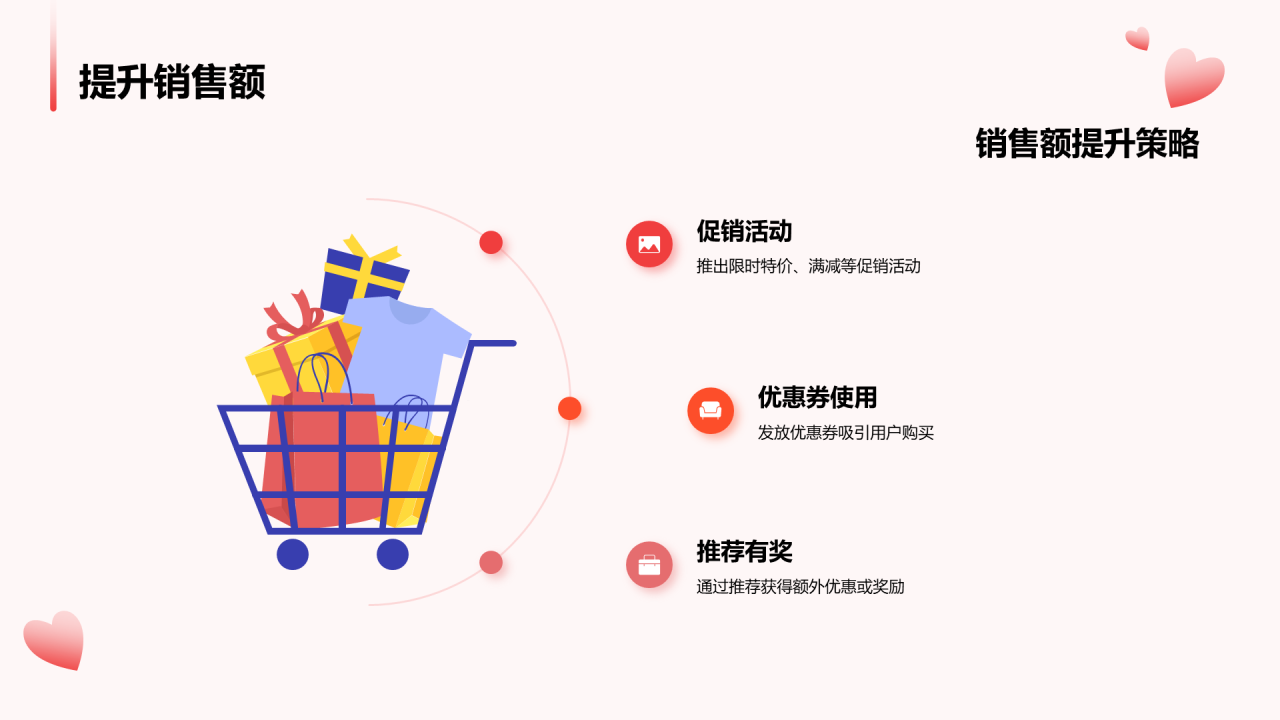 红色卡通双十二销售提升战略PPT模板