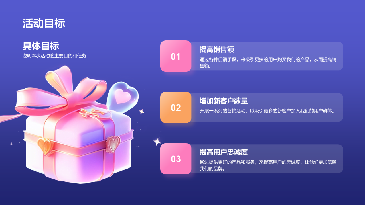 紫色3D创意酷炫双十二活动复盘PPT模板