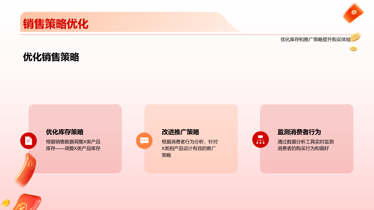 红色3D创意炫酷双十二销售策略解析PPT模板