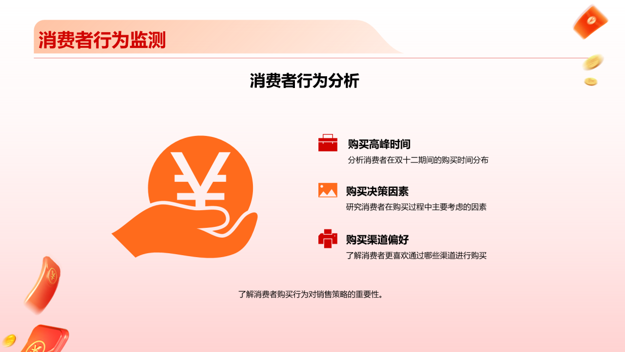 红色3D创意炫酷双十二销售策略解析PPT模板