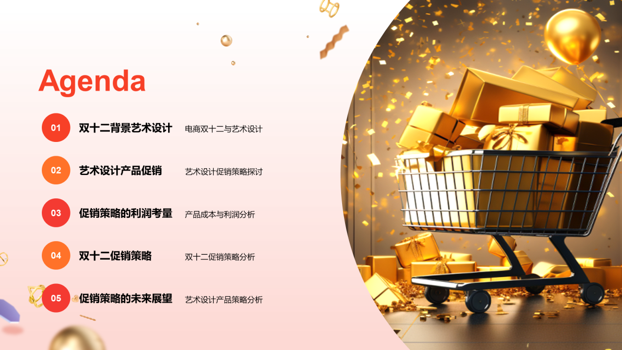 橙色3D创意炫酷双十二产品促销全攻略PPT模板