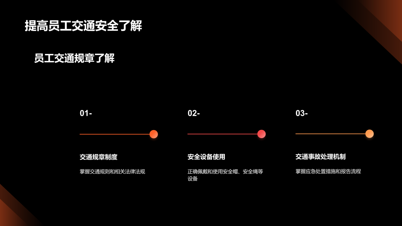 橙色商务现代交通提升策略PPT提升交通安全意识PPT模板