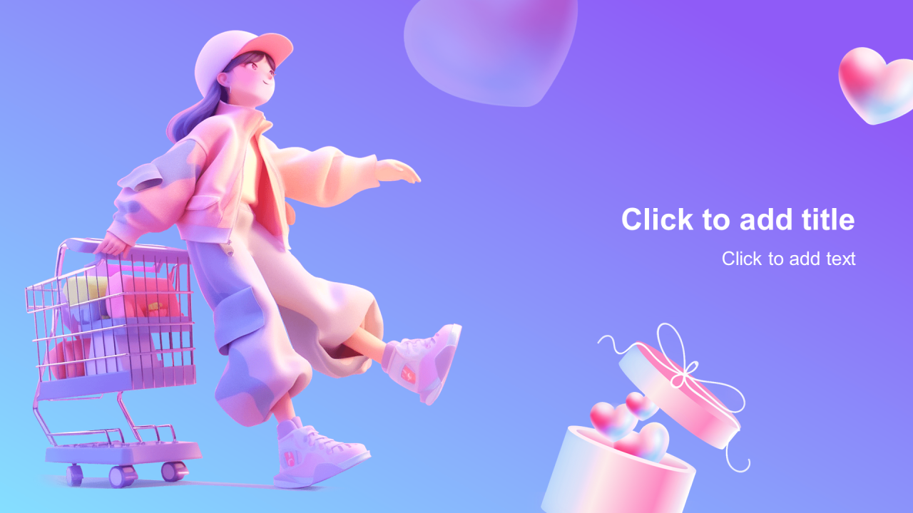 紫色3D创意酷炫双十二营销策划PPT主题
