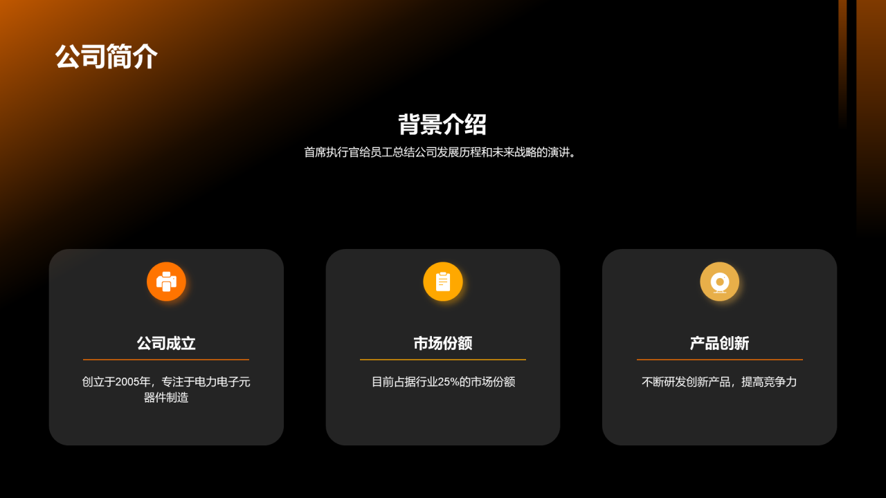 黑色电力行业年终总结PPT模板