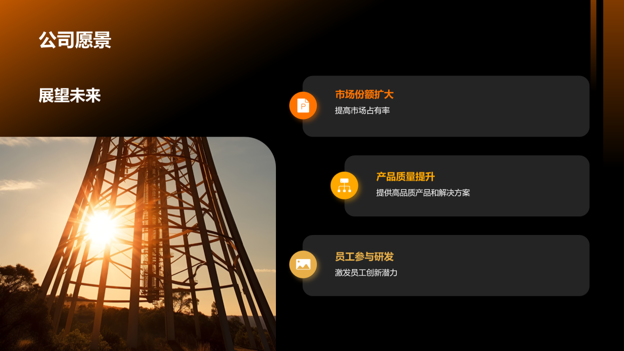 黑色电力行业年终总结PPT模板