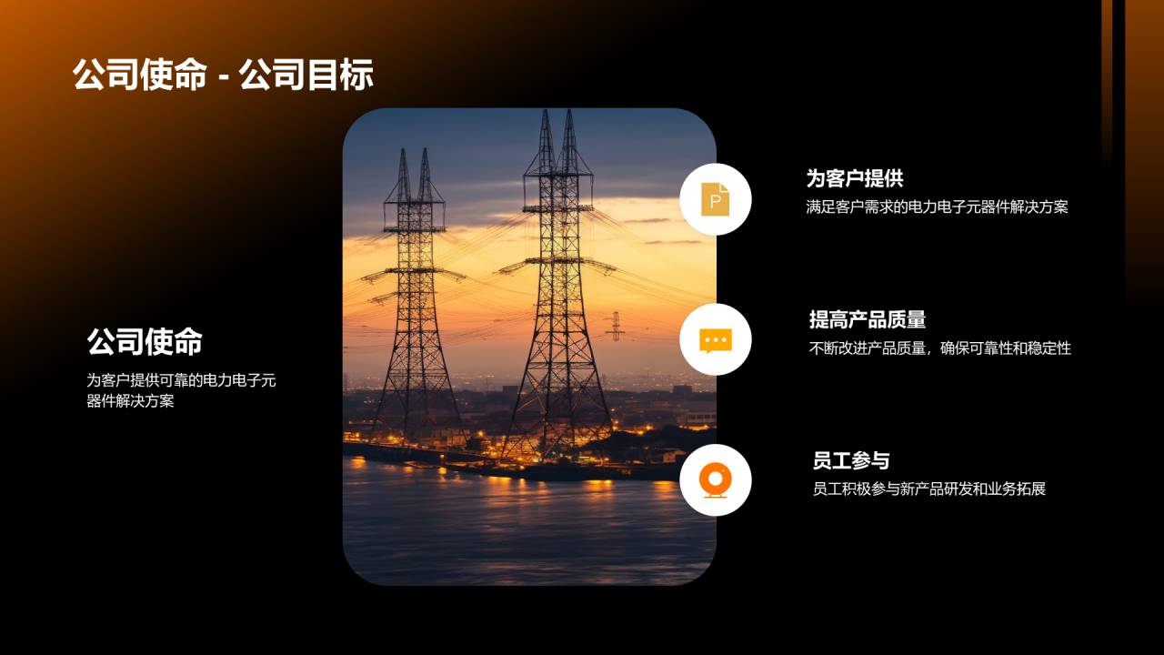 黑色电力行业年终总结PPT模板