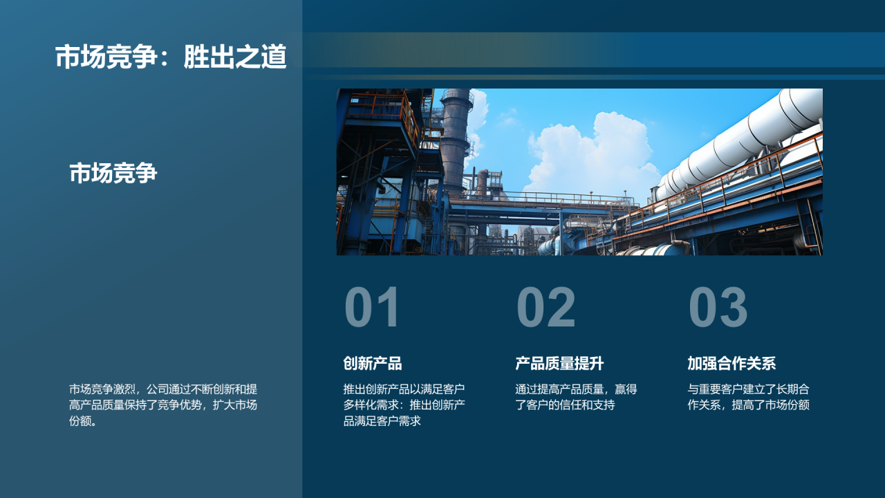 蓝色商务现代工业机械行业年终总结PPT模板