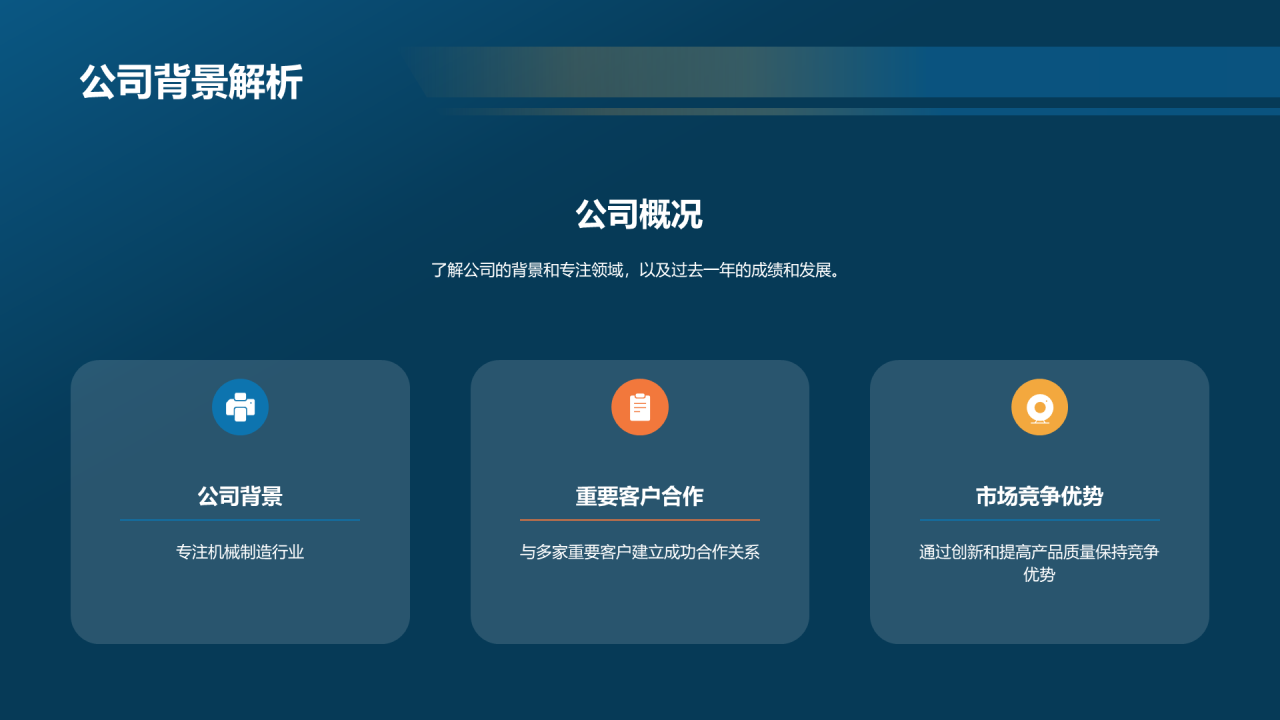 蓝色商务现代工业机械行业年终总结PPT模板