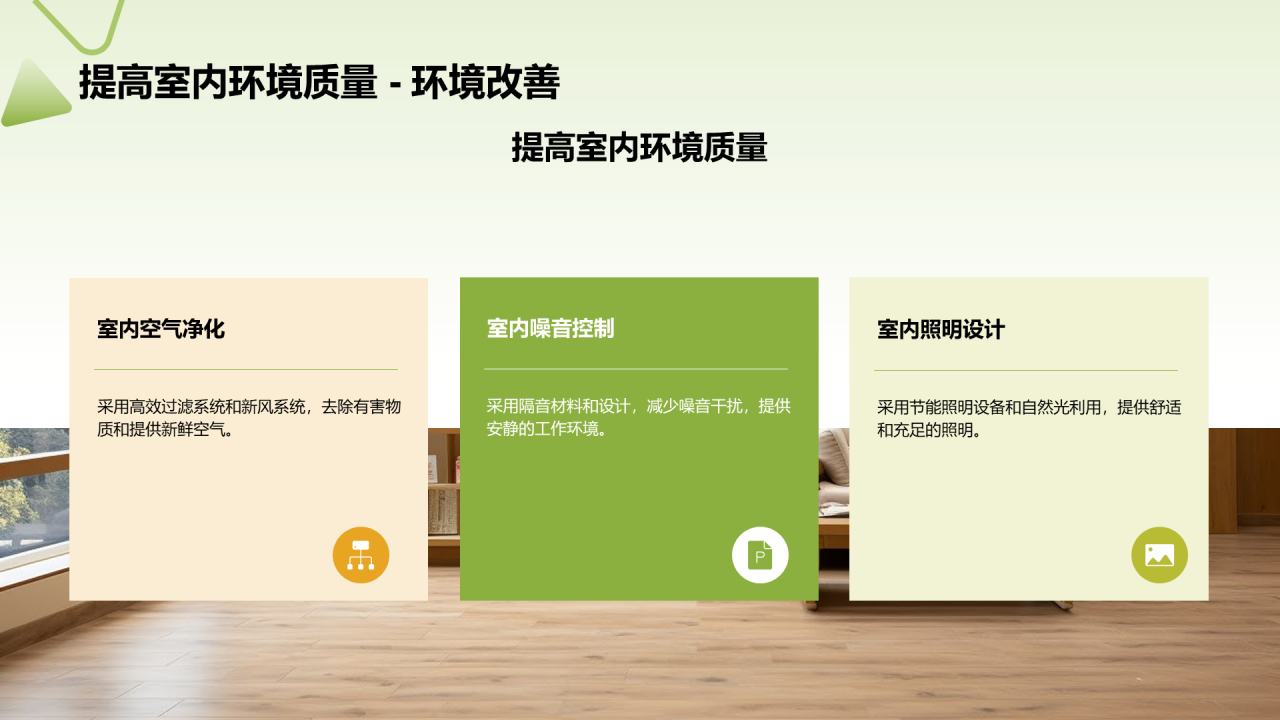 绿色商务现代建筑施工实践年终总结PPT模板