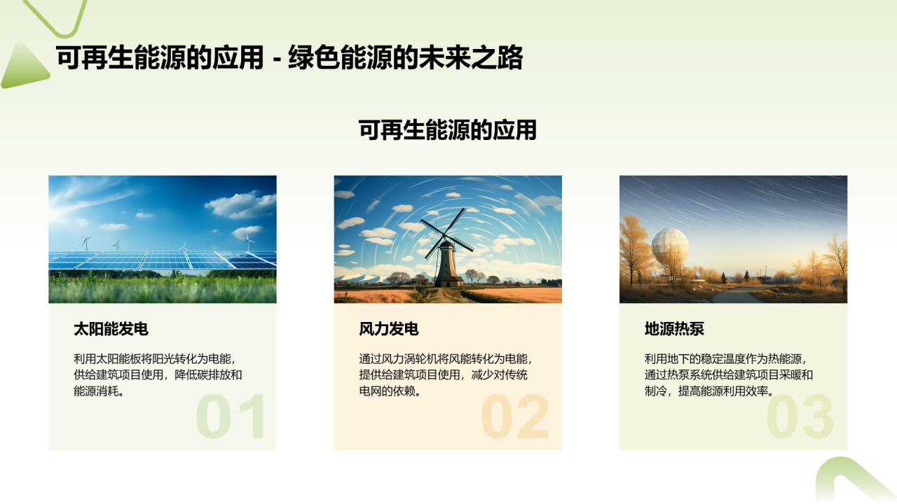 绿色商务现代建筑施工实践年终总结PPT模板