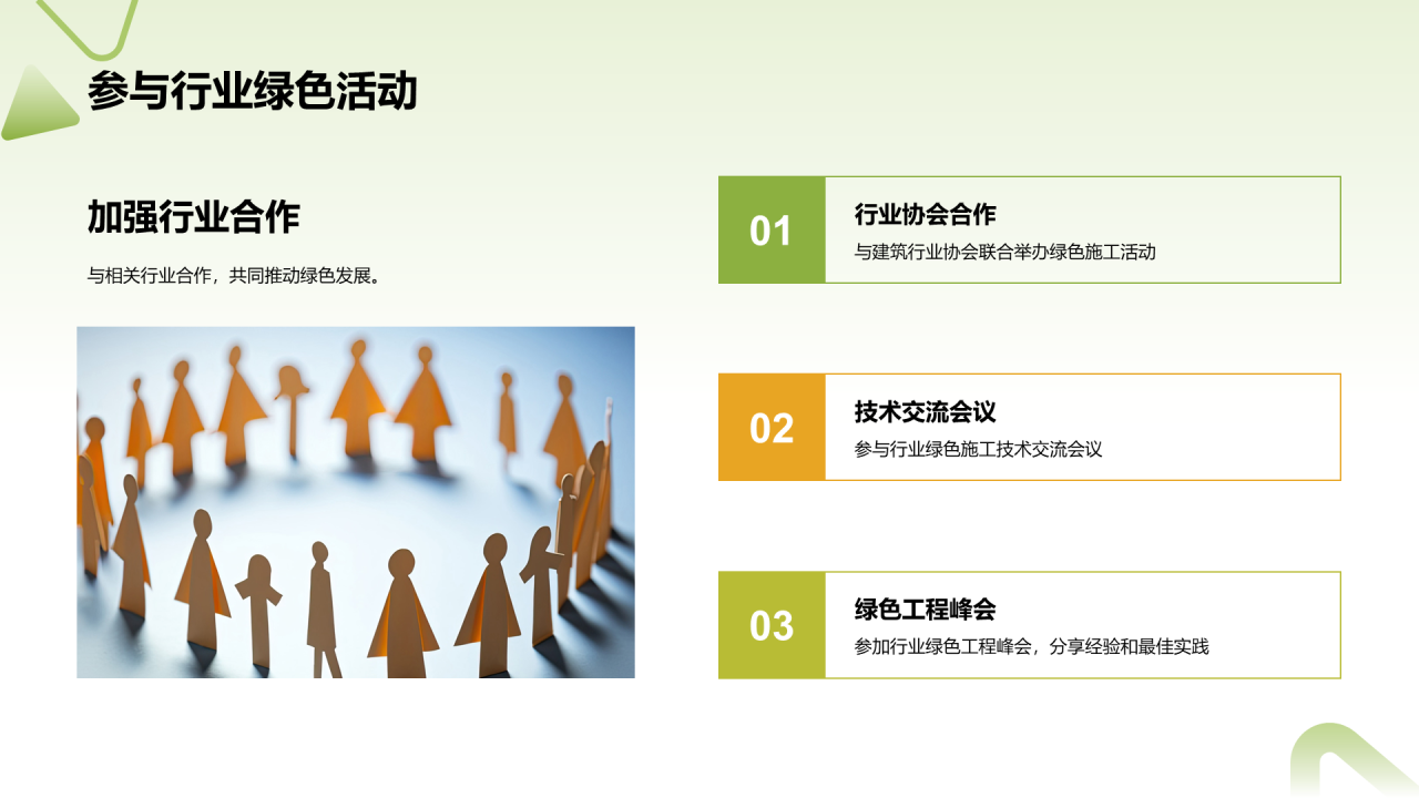 绿色商务现代建筑施工实践年终总结PPT模板